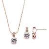 Veronica Rose gold Simulated Diamond Pendant Set
