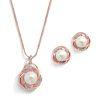 Dior Rose Gold Freshwater Pearl Pendant Set